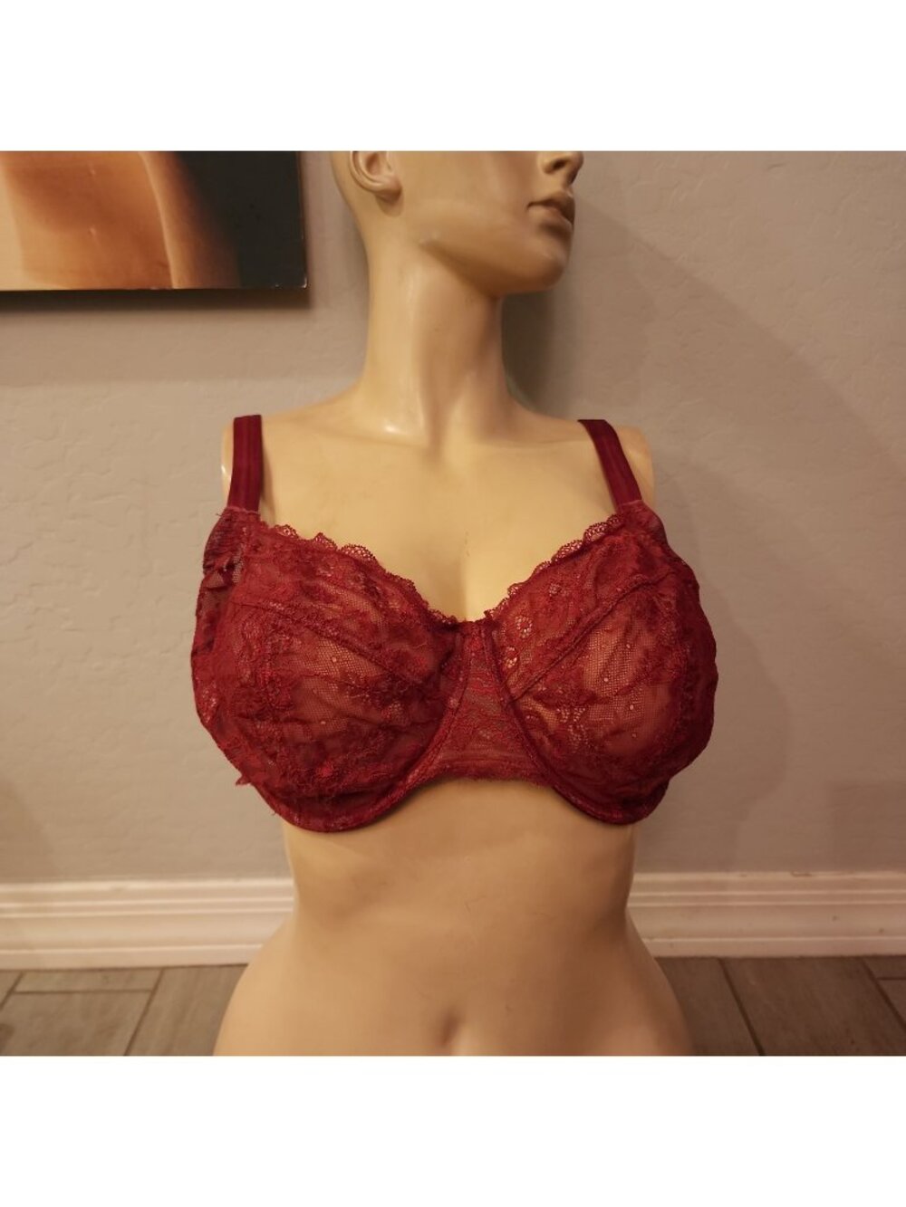 Asos Bra 44DDD 44F Red Underwire Unlined